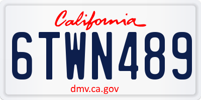 CA license plate 6TWN489