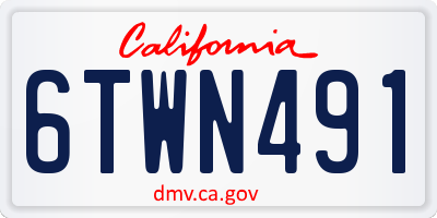 CA license plate 6TWN491