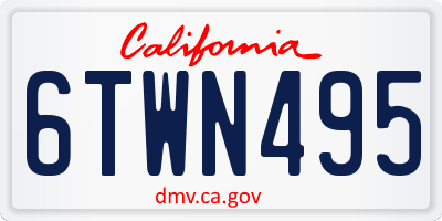 CA license plate 6TWN495