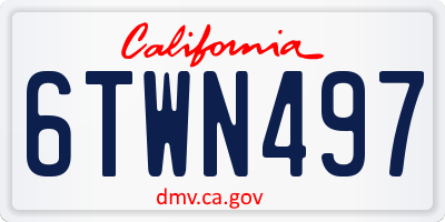 CA license plate 6TWN497
