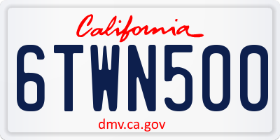 CA license plate 6TWN500