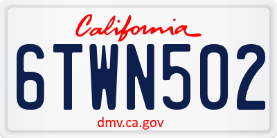 CA license plate 6TWN502