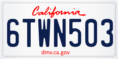 CA license plate 6TWN503