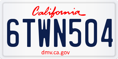 CA license plate 6TWN504