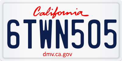 CA license plate 6TWN505