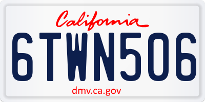 CA license plate 6TWN506