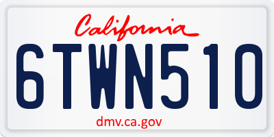 CA license plate 6TWN510