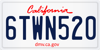 CA license plate 6TWN520