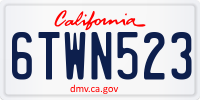 CA license plate 6TWN523