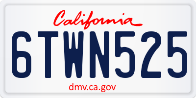 CA license plate 6TWN525