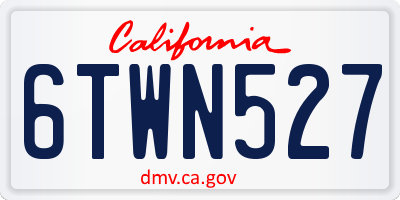 CA license plate 6TWN527