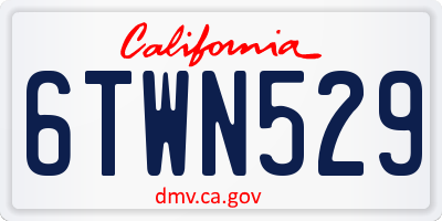 CA license plate 6TWN529