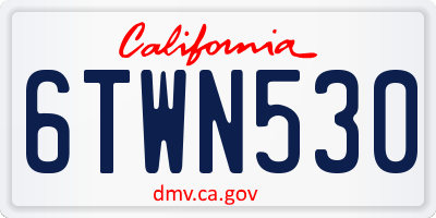 CA license plate 6TWN530