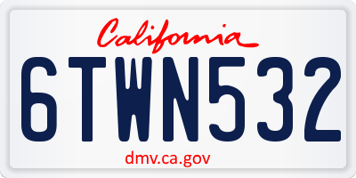 CA license plate 6TWN532