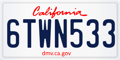 CA license plate 6TWN533