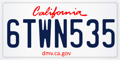 CA license plate 6TWN535