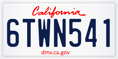 CA license plate 6TWN541