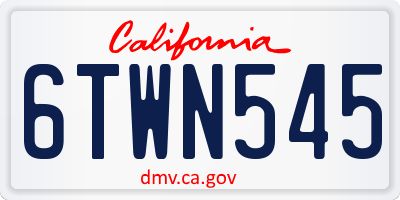 CA license plate 6TWN545