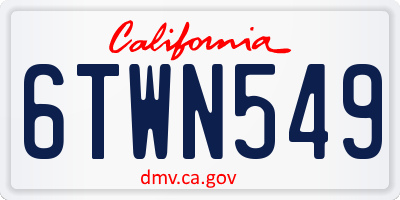 CA license plate 6TWN549