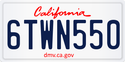 CA license plate 6TWN550
