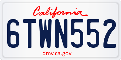 CA license plate 6TWN552