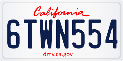 CA license plate 6TWN554