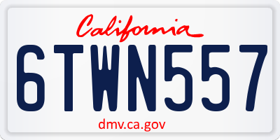 CA license plate 6TWN557