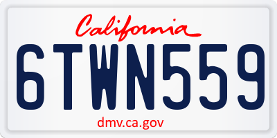 CA license plate 6TWN559