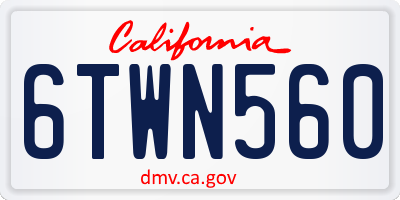 CA license plate 6TWN560