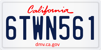 CA license plate 6TWN561
