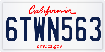 CA license plate 6TWN563