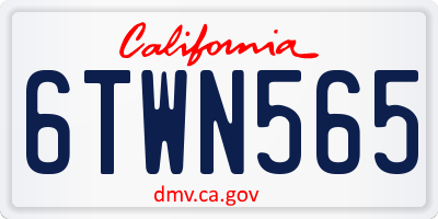 CA license plate 6TWN565