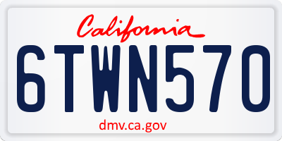 CA license plate 6TWN570