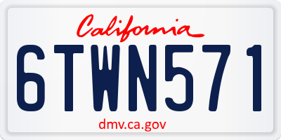 CA license plate 6TWN571