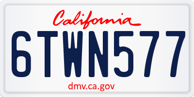 CA license plate 6TWN577