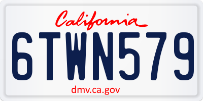 CA license plate 6TWN579