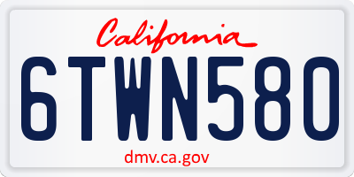 CA license plate 6TWN580