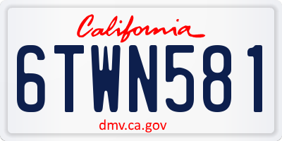 CA license plate 6TWN581