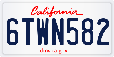 CA license plate 6TWN582