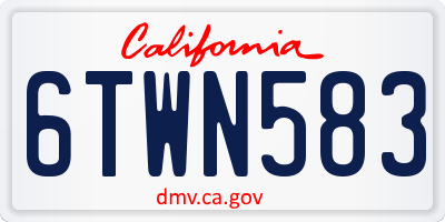 CA license plate 6TWN583