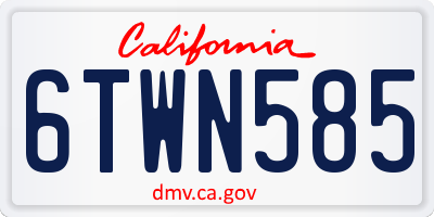 CA license plate 6TWN585