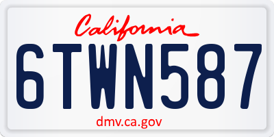 CA license plate 6TWN587