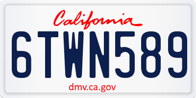 CA license plate 6TWN589