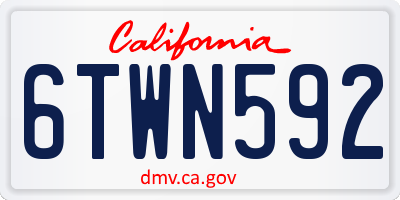 CA license plate 6TWN592