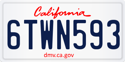 CA license plate 6TWN593