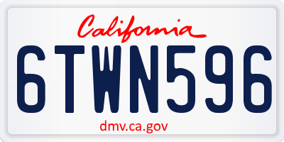 CA license plate 6TWN596