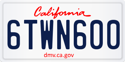 CA license plate 6TWN600