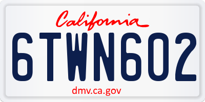 CA license plate 6TWN602