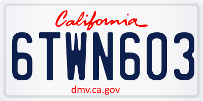 CA license plate 6TWN603