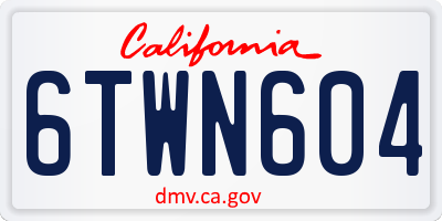 CA license plate 6TWN604